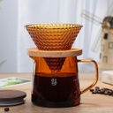 Better Koffee Hiroshi Server With Flat Wooden Lid Amber 300ML