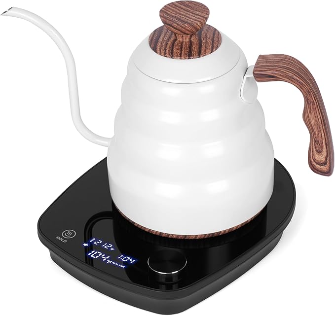 Better Koffee Artisan Brewing Temperature Controlled Electronic Kettle - White