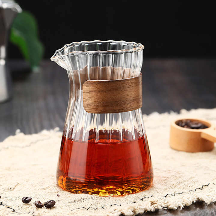 Better Koffee Decanter with Wooden Sleeve Niagra Style Clear 75ML