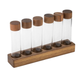 [SX03377] JDMON Coffee Tube With Wooden Base 6 Pcs