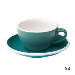 [C088-61BTE	Egg] 150ml Flat White Cup (Teal)