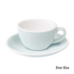 [C088-63BBL	Egg] 150ml Flat White Cup (River Blue)