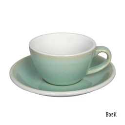 [C088-131BBI	Egg] 150ml Flat White Cup (Basil)
