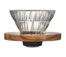 [SX00905] Hario V60 Glass Dripper Olive Wood 01