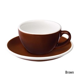[C088-57BBR	Egg] 150ml Flat White Cup (Brown)